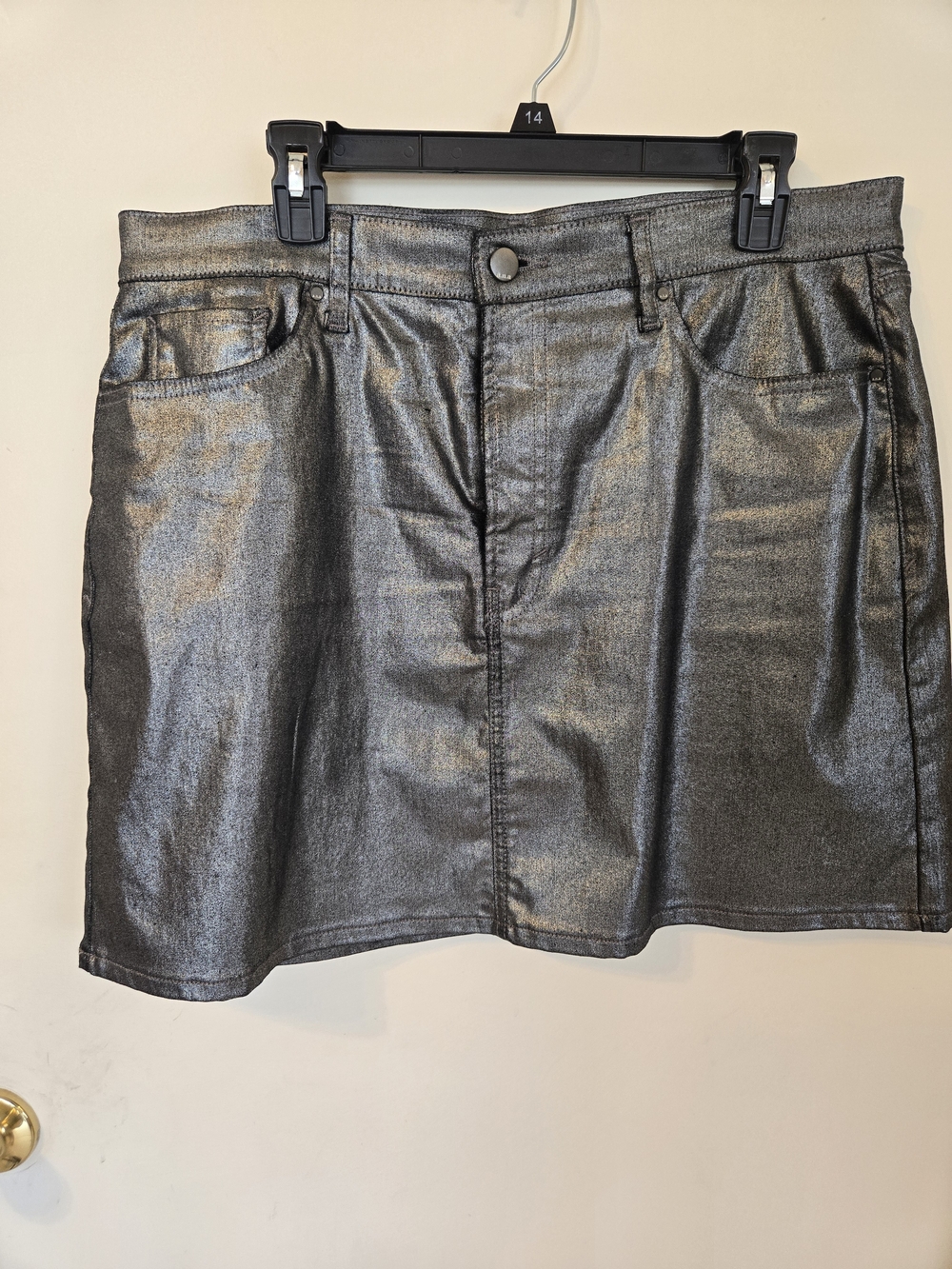 a.n.a Metallic Charcoal Mini Skirt